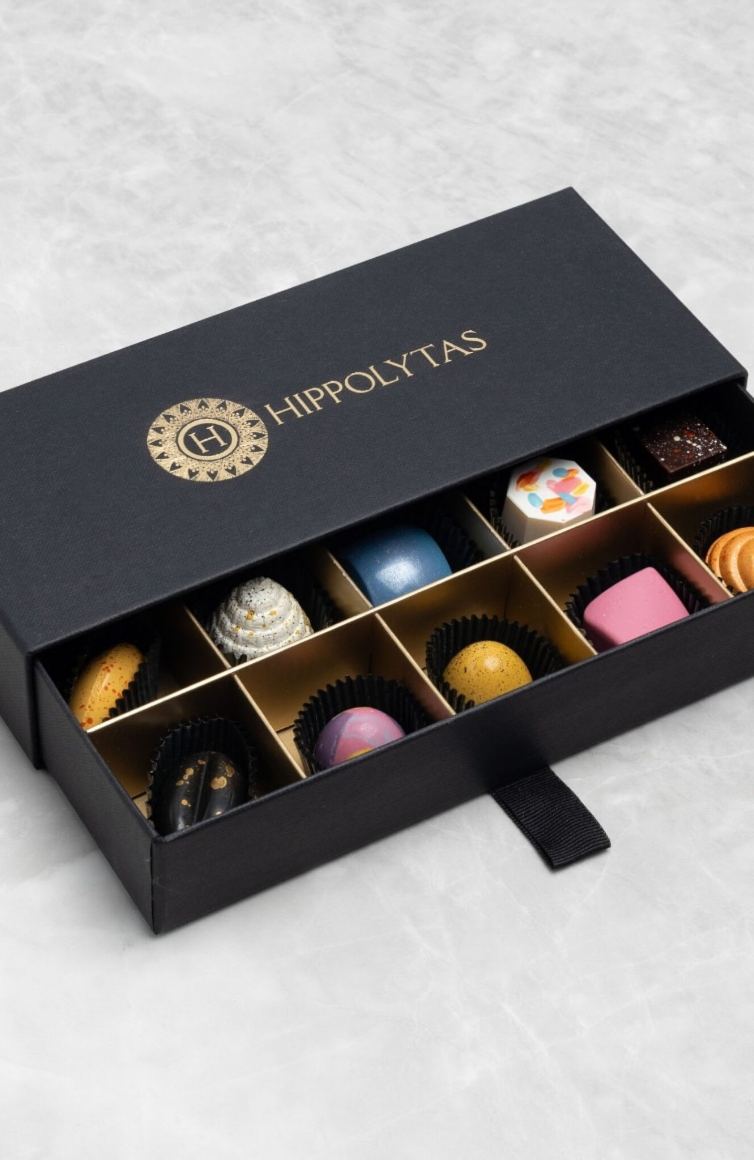 praline box with chocolate